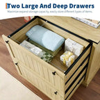 COZONY 30 Meuble de Rangement à 2 Tiroirs avec Dossiers Suspendus, Meuble de Rangement en Bois Rustique et Support d'Imprimante pour Bureau à Domicile, Salon