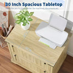 COZONY 30 Meuble de Rangement à 2 Tiroirs avec Dossiers Suspendus, Meuble de Rangement en Bois Rustique et Support d'Imprimante pour Bureau à Domicile, Salon