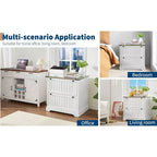 COZONY 30 Meuble de Rangement à 2 Tiroirs avec Dossiers Suspendus, Meuble de Rangement en Bois Rustique et Support d'Imprimante pour Bureau à Domicile, Salon