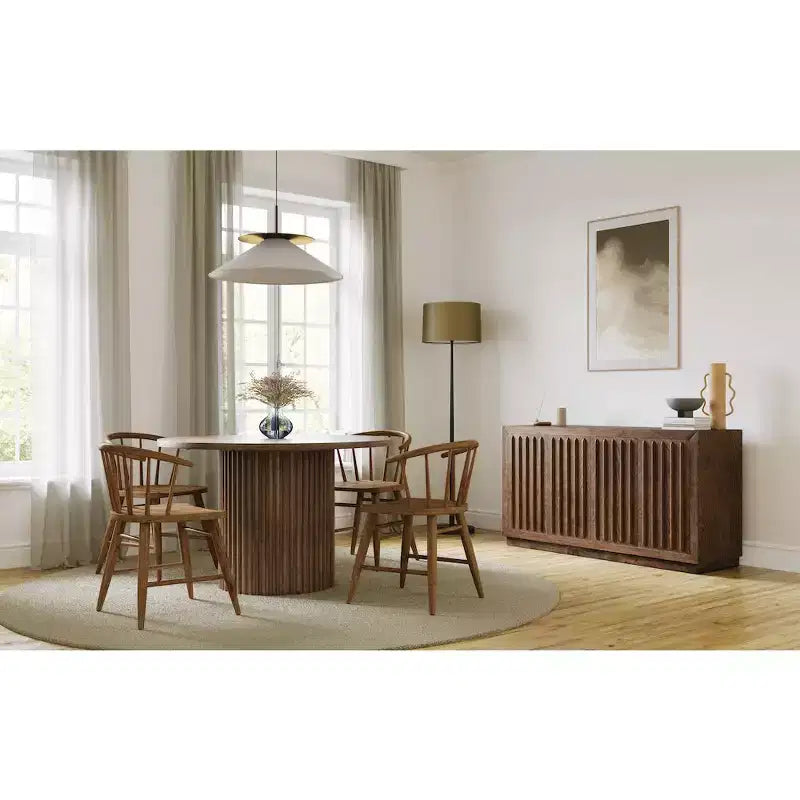 Chaise de salle à manger à dossier courbé en bois massif Jofran,Fitz (Lot de 2)