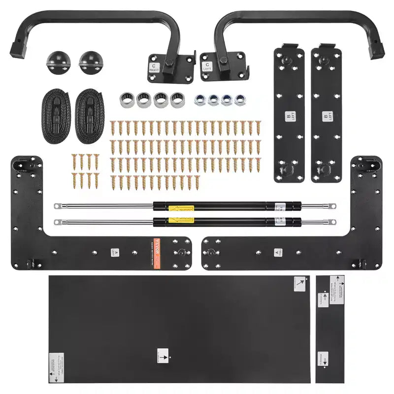 VEVOR Murphy Bed Kit,Queen Size,Vertical Deluxe DIY Wall Bed Mechanical Hardware Kit, Pneumatic Lever Heavy Duty Bed Frame Support, Folding Bed ,Black