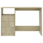 Bureau d'ordinateur de taille moyenne en bois d'ingénierie chêne Sonoma