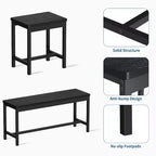 Ensemble de table de cuisine, table à manger extensible avec 2 bancs et 2 tabourets carrés, table de cuisine pour 8 personnes, assemblage facile