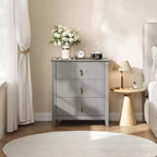 2 tables de chevet cannelées en bois, commode à 3 tiroirs de 69,85 cm de large, tables de nuit modernes, commode de chambre à coucher, salon