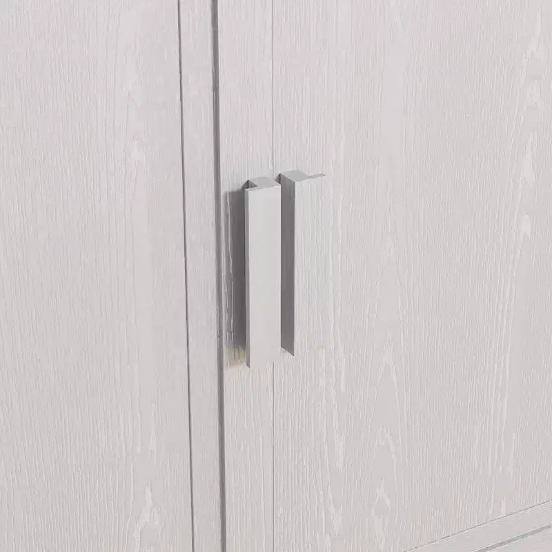 Meuble de rangement haut de 79 cm imitation bois, couleur blanche, avec 2 portes en bois massif pour chambre à coucher, salon/salle à manger