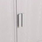 Meuble de rangement haut de 79 cm imitation bois, couleur blanche, avec 2 portes en bois massif pour chambre à coucher, salon/salle à manger