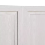 Meuble de rangement haut de 79 cm imitation bois, couleur blanche, avec 2 portes en bois massif pour chambre à coucher, salon/salle à manger