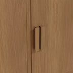 Meuble de rangement haut de 79 cm imitation bois, couleur blanche, avec 2 portes en bois massif pour chambre à coucher, salon/salle à manger