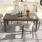 Table de salle à manger vintage Okak 106.3IN, table de cuisine extensible avec plateau long, table pliante pour fête, célébration, réunions, chêne foncé