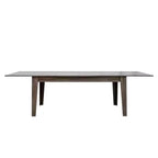 Table de salle à manger vintage Okak 106.3IN, table de cuisine extensible avec plateau long, table pliante pour fête, célébration, réunions, chêne foncé
