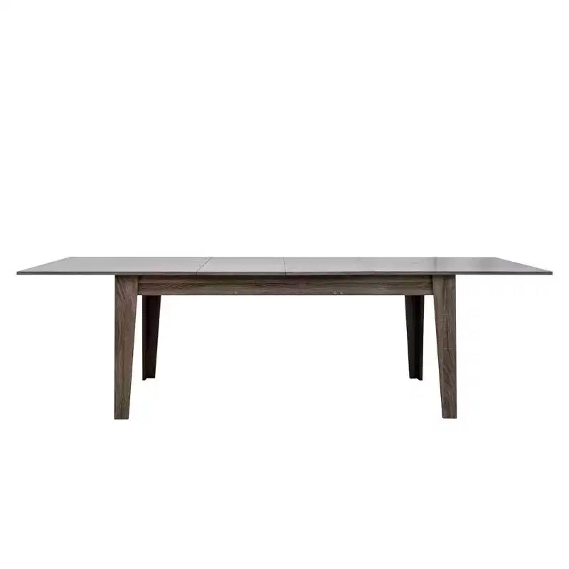 Table de salle à manger vintage Okak 106.3IN, table de cuisine extensible avec plateau long, table pliante pour fête, célébration, réunions, chêne foncé