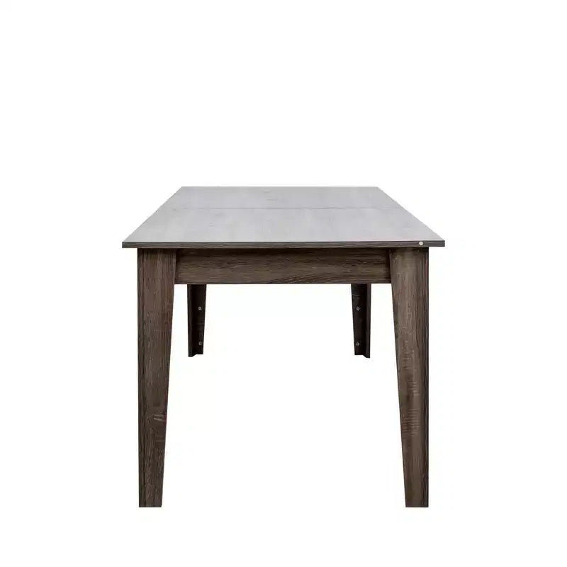 Table de salle à manger vintage Okak 106.3IN, table de cuisine extensible avec plateau long, table pliante pour fête, célébration, réunions, chêne foncé