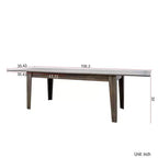Table de salle à manger vintage Okak 106.3IN, table de cuisine extensible avec plateau long, table pliante pour fête, célébration, réunions, chêne foncé