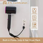 Coiffeuse Hommpa avec station de charge et étagères de rangement Blanc Basique