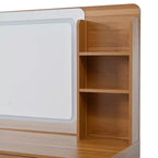 Coiffeuse Whisen avec miroir, lumières, 5 tiroirs et étagère de rangement