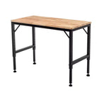 Bureau Debout Industriel Robuste Okak 48/60 Pouces, Bureau d'ordinateur Réglable avec Patins/Roues en Caoutchouc, Bureau pour Salon, Bureau, Étude