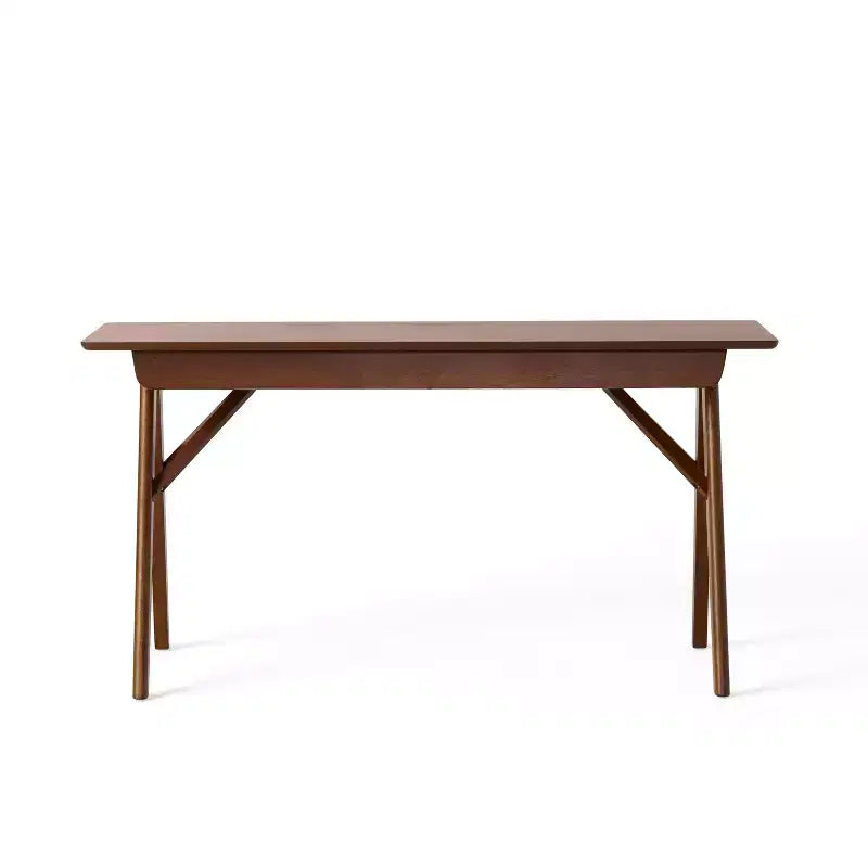 Okak 57IN Bureau d'ordinateur moderne au design élégant, bureaux à domicile avec 1 tiroir, bureau debout pour salle de lecture, chambre à coucher, bureau, noyer