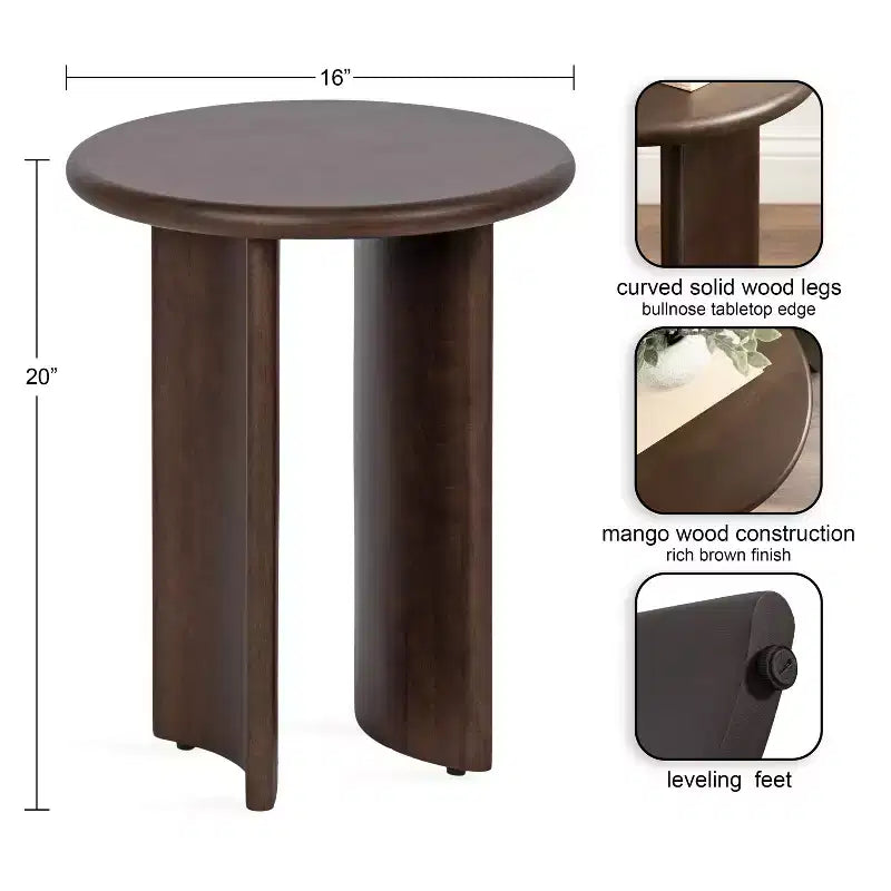Table d'appoint en bois Erys de Kate and Laurel