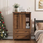 Commode 5 tiroirs, commode de chambre moderne en bois avec tiroirs de rangement, meuble TV de style ferme pour le salon, la chambre, le couloir