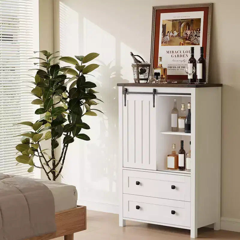 Commode 5 tiroirs, commode de chambre moderne en bois avec tiroirs de rangement, meuble TV de style ferme pour le salon, la chambre, le couloir