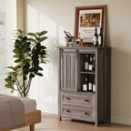 Commode 5 tiroirs, commode de chambre moderne en bois avec tiroirs de rangement, meuble TV de style ferme pour le salon, la chambre, le couloir