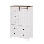 Commode 5 tiroirs, commode de chambre moderne en bois avec tiroirs de rangement, meuble TV de style ferme pour le salon, la chambre, le couloir