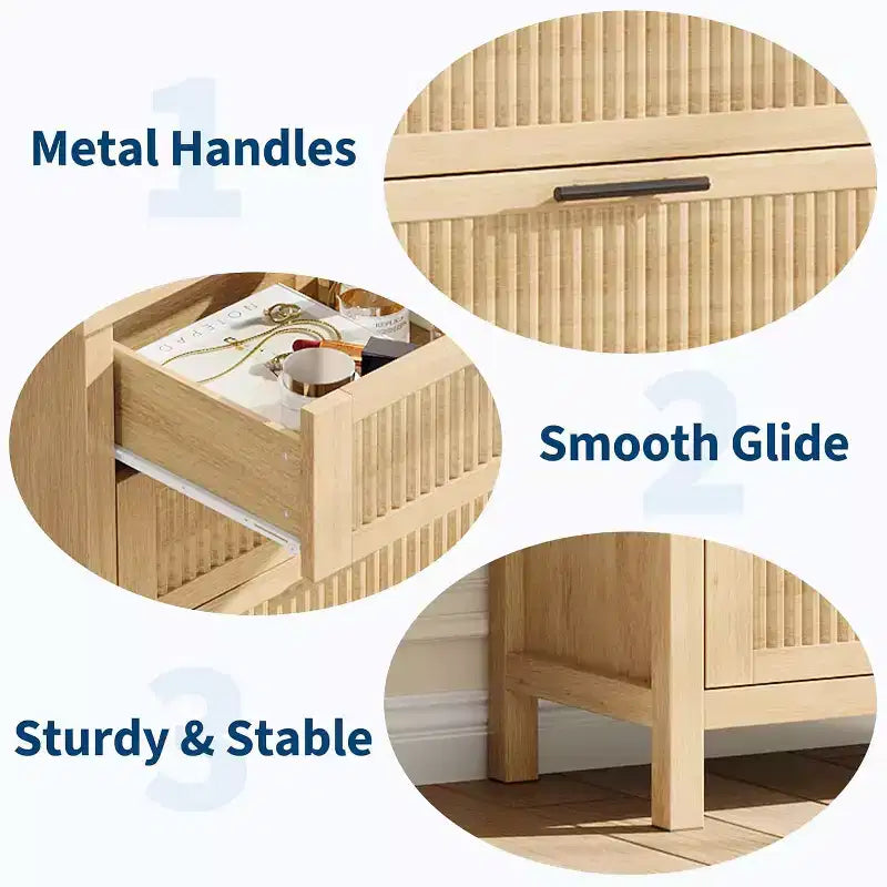 Commode 4 tiroirs, Commode de chambre moderne en bois avec poignées et tiroirs de rangement, Meuble TV de style ferme pour salon, chambre à coucher, couloir