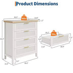 Commode 4 tiroirs, Commode de chambre moderne en bois avec poignées et tiroirs de rangement, Meuble TV de style ferme pour salon, chambre à coucher, couloir
