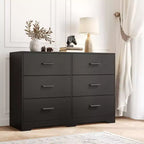 Commode double à 6 tiroirs, meuble TV de 120 cm de large et armoire de rangement pour chambre à coucher