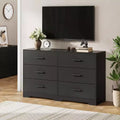 6-Drawer Double Dresser, 47 Wide TV Stand and Storage Cabinet for Bedroom