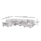 Canapés modulaires sectionnels réversibles rembourrés modernes 7 pièces Christopher Knight Home Blair avec 2 poufs