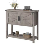 31.5 Farmhouse Console Table  2-Door Entryway Sofa Table with Open Shelf for Living Room/Kitchen/Bedroom