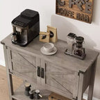 Table Console Fermière 31,5" - Table de Canapé d'Entrée à 2 Portes avec Étagère Ouverte pour Salon/Cuisine/Chambre