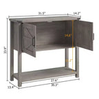 Table Console Fermière 31,5" - Table de Canapé d'Entrée à 2 Portes avec Étagère Ouverte pour Salon/Cuisine/Chambre