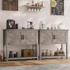 Table Console Fermière 31,5" - Table de Canapé d'Entrée à 2 Portes avec Étagère Ouverte pour Salon/Cuisine/Chambre