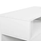 Meuble de classement mobile FurnitureR, classeur vertical roulant avec tiroir et étagères de rangement double face, organisateur de dossiers en bois blanc/marron