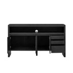 Buffet bahut de rangement de 150 cm avec 3 tiroirs, grande étagère ouverte et 3 portes, meuble de console d'entrée ou meuble TV pour salon ou cuisine
