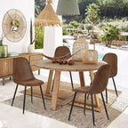 Lot de 4 chaises de salle à manger FurnitureR avec pieds en métal, assise confortable en tissu suède, dossier mi-hauteur sans accoudoirs pour cuisine, restaurant, salon, marron
