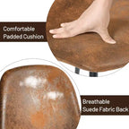 Lot de 4 chaises de salle à manger FurnitureR avec pieds en métal, assise confortable en tissu suède, dossier mi-hauteur sans accoudoirs pour cuisine, restaurant, salon, marron