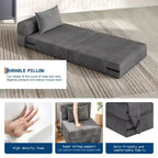 Canapé-lit pliant 72 x 28 x 6 pouces, chaise de couchage, futon convertible avec oreiller, matelas pliable une place pour salon, dortoir, appartement