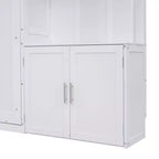 Lit escamotable pleine grandeur avec étagères de rangement, Lit mural pliant avec armoire pour chambre à coucher ou chambre d'amis, Blanc