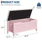 COZONY Banc de Rangement 39,4 po avec Dessus Relevable et Coussin, Banc à Chaussures en Bois pour Entrée avec 2 Charnières de Sécurité, Coffre de Rangement Charge Max. 260 lb pour Chambre à Coucher