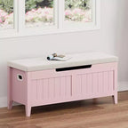 COZONY Banc de Rangement 39,4 po avec Dessus Relevable et Coussin, Banc à Chaussures en Bois pour Entrée avec 2 Charnières de Sécurité, Coffre de Rangement Charge Max. 260 lb pour Chambre à Coucher