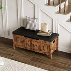 COZONY Banc de Rangement 39,4 po avec Dessus Relevable et Coussin, Banc à Chaussures en Bois pour Entrée avec 2 Charnières de Sécurité, Coffre de Rangement Charge Max. 260 lb pour Chambre à Coucher