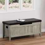 COZONY Banc de Rangement 39,4 po avec Dessus Relevable et Coussin, Banc à Chaussures en Bois pour Entrée avec 2 Charnières de Sécurité, Coffre de Rangement Charge Max. 260 lb pour Chambre à Coucher