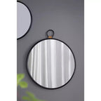 MAYEERTY Miroir mural 24 x 27 avec cadre noir, miroir de décoration contemporain pour salon, foyer, entrée, chambre à coucher