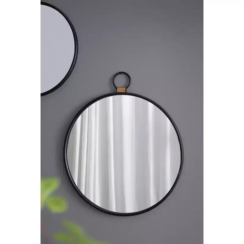 MAYEERTY Miroir mural 24 x 27 avec cadre noir, miroir de décoration contemporain pour salon, foyer, entrée, chambre à coucher