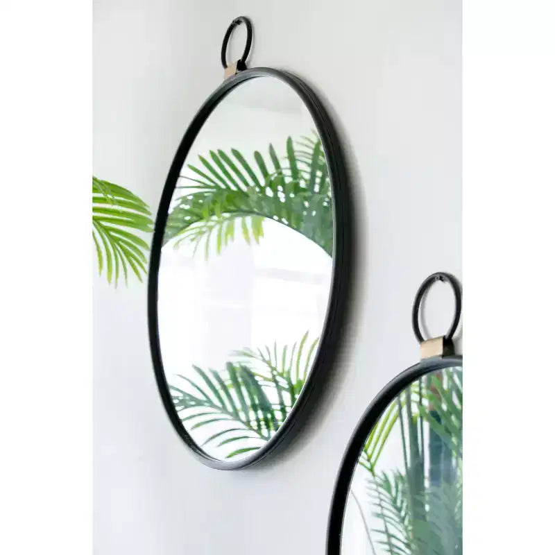 MAYEERTY Miroir mural 24 x 27 avec cadre noir, miroir de décoration contemporain pour salon, foyer, entrée, chambre à coucher