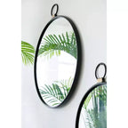 MAYEERTY Miroir mural 24 x 27 avec cadre noir, miroir de décoration contemporain pour salon, foyer, entrée, chambre à coucher