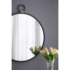 MAYEERTY Miroir mural 24 x 27 avec cadre noir, miroir de décoration contemporain pour salon, foyer, entrée, chambre à coucher